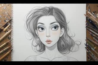 draw a portrait in semi realism disney cartoon style