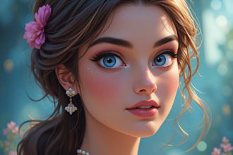 paint your cartoon portrait in disney style