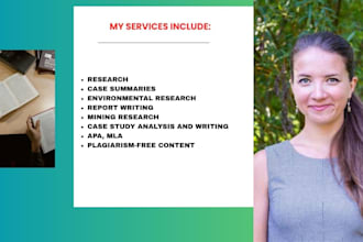 research and write research reports about environment, science and mining