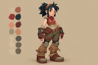 draw 2d game character for game art