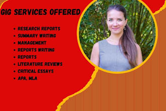 write case studies, mla, apa, report, research and summary writing for any topic