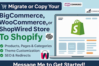 migrate copy your bigcommerce woocommerce  shopwired store to shopify