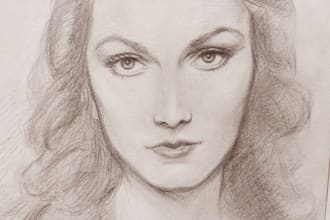 draw a hand drawn pencil portrait and deliver it in digital format