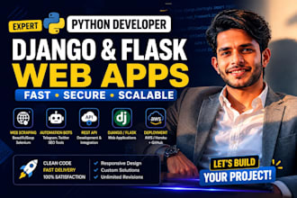 develop responsive django web apps and rest apis