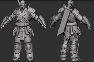 do 3d warhammer figure, tabletop rpg character, fantasy diorama, for 3d printing