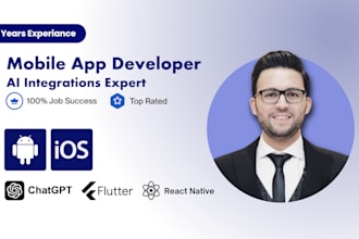 develop mobile application, android IOS, flutter, ai powered