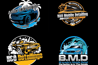 design vibrant auto detailing, car wash and paint logo