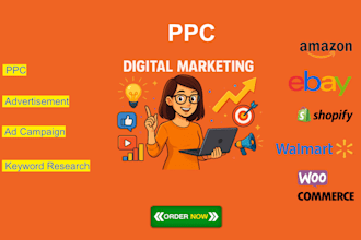 amazon PPC, ebay, walmart, shopify ads and digital marketing