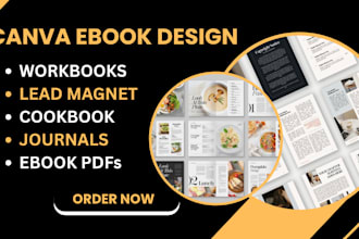 design canva ebook, workbook, cookbook, PDF lead magnet and other pdfs in canva