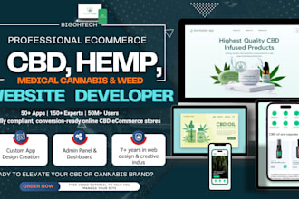 design ecommerce website for cbd, hemp, medical  cannabis, or weed product