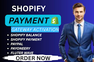 activate shopify payment, payment gateway, paypal, payoneer into your store