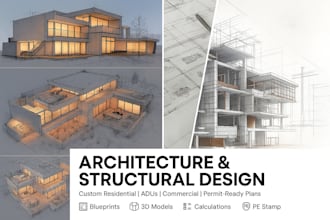 professionally draft review and pe stamp architectural structural and floor plan