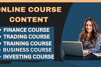 create finance online course content trading investing video course
