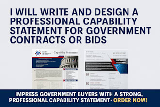 write design winning capability statement bid proposal for government contracts