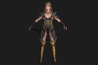 design realistic 3d character modeling for 3d sculpt, game in unreal engine