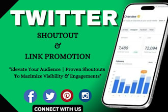 do twitter shoutout, promote website, sharelink to 80m USA UK ig fb audience