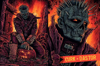 draw amazing illustration dark art, horror, brutal artwork