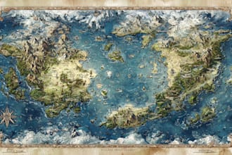 draw a custom fantasy map for fantasy