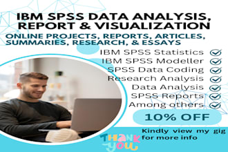 do data analysis, data visualization, data coding and spss report with IBM spss