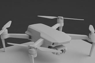 do custom 3d drone model with realistic details, military drone vtol and others