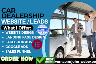 build car dealership website car detailing landing page car dealership leads