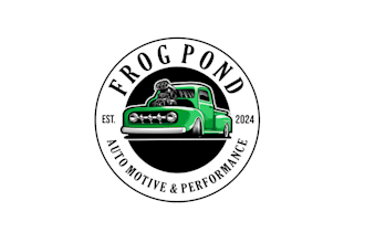 design automotive repair shop cartoon frog super bee logo