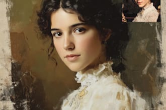 draw abstract art colorful digital oil painting portrait