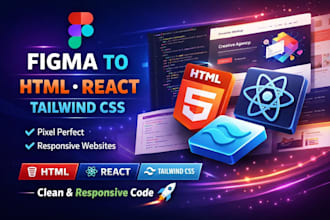 convert figma to HTML, figma to react, figma to tailwind css, figma to we