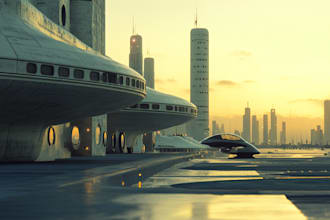 draw science fiction city, cyberpunk fantasy art illustration