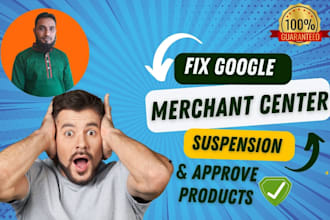 fix google merchant center suspension and approve all products