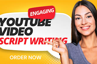research and write an engaging youtube video script for any niche script writing