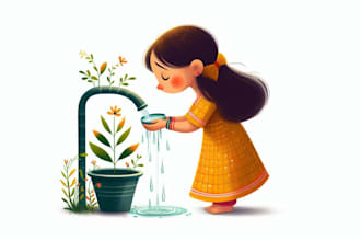 draw a colourful children book illustration