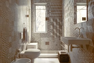 create stunning photorealistic bathroom 3d rendering