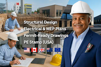 draw and review architectural plans for permit as a civil structural engineer