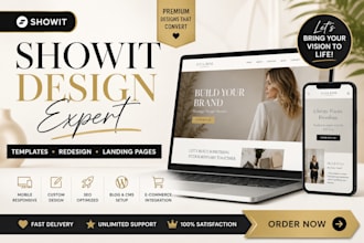 design, redesign and customize showit website or showit template