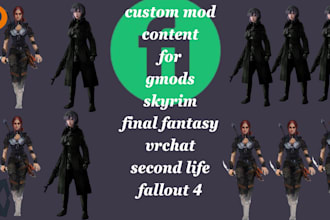 custom mods and 3d content for the sims 4, skyrim, fallout 4, second life, gmods