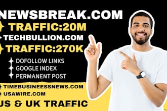 write and publish article on newsbreak techbullion and premium guest post