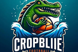make creative esport football beach crocodile logo
