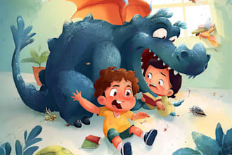 do custom book cover and children book illustrations