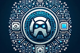 design a modern ai, tech, robotic, app logo