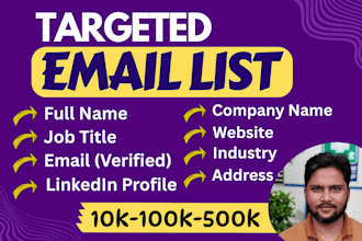 provide niche targeted verified email list and valid bulk email list building
