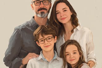 create a minimalistic portrait of your family photo