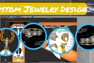 deliver stunning photorealistic custom 3d jewelry renderings cad prototype files