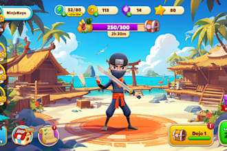 design stunning 2d mobile game UI, UX, assets and icons