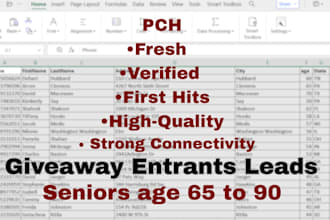 provide exclusive, fresh, first hits seniors data age 65 above to 90 USA