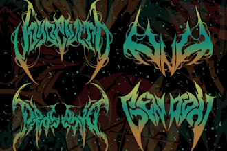 draw metal, brutal, death metal logo for your band or brand