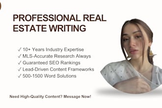 do professional real estate blog and article writing