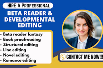 beta read developmental edit and constructive critique for fiction, nonfiction