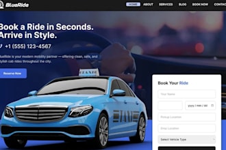 design chauffeur website, taxi booking website, limousine website,