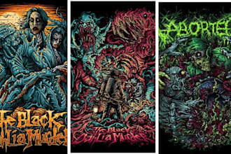 design horror poster, movie poster, halloween banner, t shirt, logo